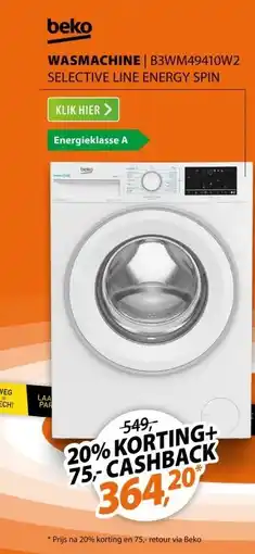 Expert Beko B3WM49410W2 Selective Line EnergySpin aanbieding