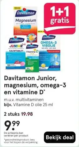 Etos Davitamon Junior, magnesium, omega-3 en vitamine D aanbieding