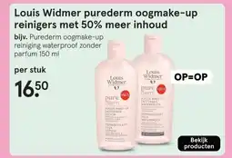 Etos Louis Widmer purederm oogmake-up reinigers met 50% meer inhoud aanbieding