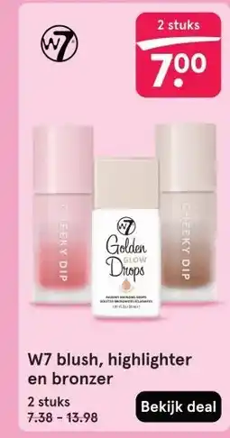 Etos W7 blush, highlighter en bronzer aanbieding