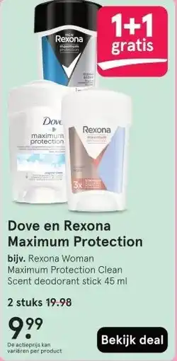 Etos Dove en Rexona Maximum Protection aanbieding
