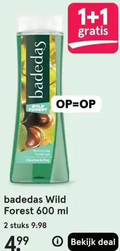 Etos badedas Wild Forest 600 ml aanbieding