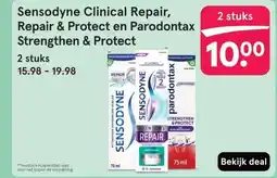 Etos Sensodyne Clinical Repair, Repair & Protect en Parodontax Strengthen & Protect aanbieding