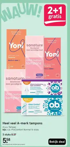 Etos Heel veel A-merk tampons aanbieding