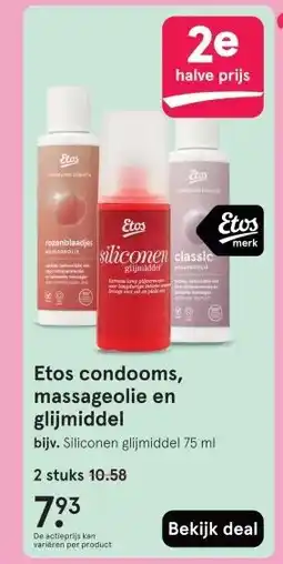 Etos Etos condooms, massageolie en glijmiddel aanbieding