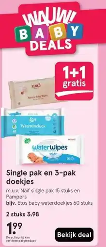 Etos Single pak en 3-pak doekjes aanbieding