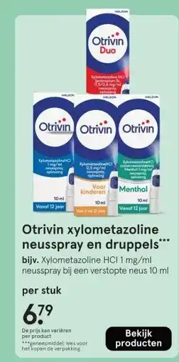Etos Otrivin xylometazoline neusspray en druppels aanbieding