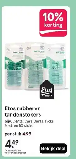 Etos Etos rubberen tandenstokers aanbieding