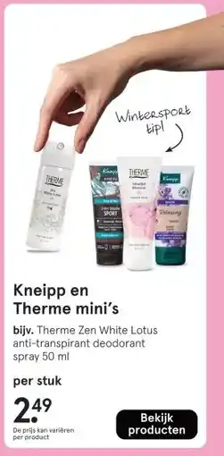 Etos Kneipp en Therme mini's aanbieding
