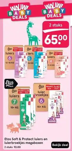Etos Etos Soft & Protect luiers en luierbroekjes megaboxen aanbieding