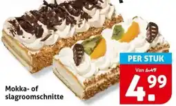 Hoogvliet Mokka of slagroomschnitte aanbieding