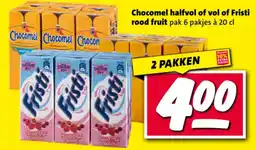 Nettorama Chocomel halfvol of vol of Fristi rood fruit aanbieding