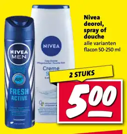 Nettorama Nivea deorol, spray of douche aanbieding