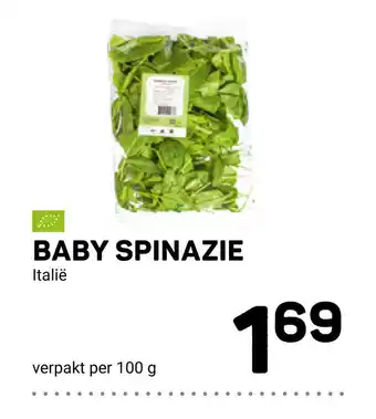 Ekoplaza Baby Spinazie verpakt per 100 g aanbieding