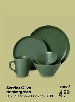 Xenos Servies Olivo donkergroen aanbieding