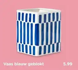 Xenos Vaas blauw geblokt aanbieding