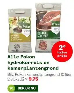 Welkoop Alle Pokon hydrokorrels en kamerplantengrond aanbieding