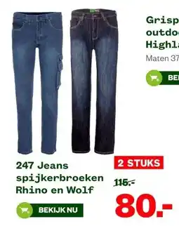 Welkoop 247 Jeans spijkerbroeken Rhino en Wolf aanbieding