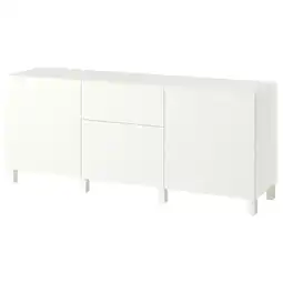 IKEA BestÅ Opberger met lades, Förvaltare wit/stubbarp wit, 180x42x74 cm aanbieding