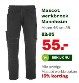 Welkoop Mascot werkbroek Mannheim aanbieding
