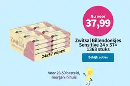 Plein.nl Zwitsal Billendoekjes Sensitive aanbieding