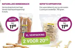 Pets & Co NATUURLIJKE HONDENSNACK GEPOFTE KIPPENPOTEN aanbieding