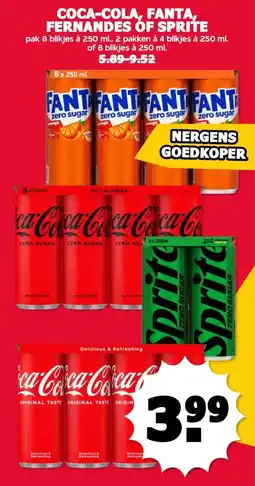 MCD Supermarkt COCA-COLA, FANTA, FERNANDES OF SPRITE aanbieding