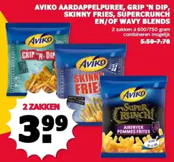 MCD Supermarkt AVIKO AARDAPPELPUREE, GRIP 'N DIP, SKINNY FRIES, SUPERCRUNCH EN/OF WAVY BLENDS aanbieding
