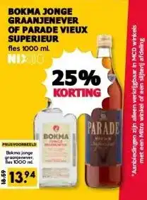 MCD Supermarkt BOKMA JONGE GRAANJENEVER OF PARADE VIEUX SUPERIEUR aanbieding