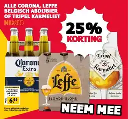 MCD Supermarkt ALLE CORONA, LEFFE BELGISCH ABDIJBIER OF TRIPEL KARMELIET aanbieding