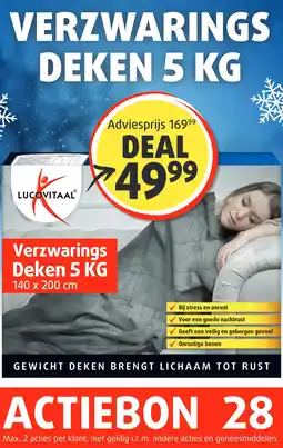 Lucovitaal VERZWARINGS DEKEN 5 KG aanbieding
