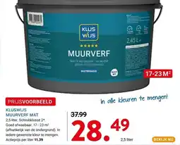 Kluswijs KLUSWIJS MUURVERF MAT aanbieding