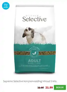 Intratuin Supreme Selective konijnenvoeding Inhoud 5 kilo. aanbieding