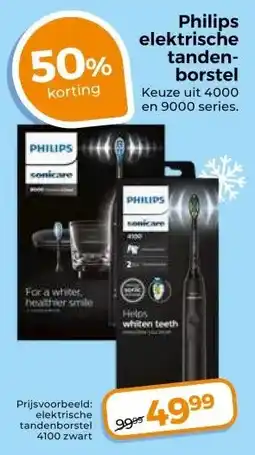 Trekpleister Philips elektrische tanden- borstel Keuze uit 4000 en 9000 series. aanbieding