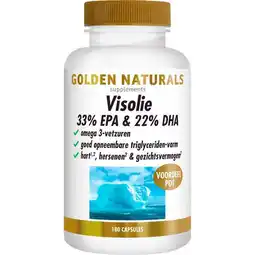 Etos Golden Naturals Visolie 33% EPA & 22% DHA Softgel Capsules 180 stuks aanbieding