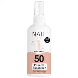 Etos Naïf Zonnebrand Spray Baby & Kids SPF50 100 ML aanbieding