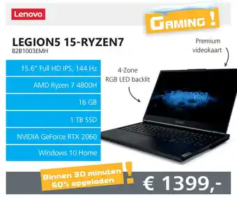 Informatique Lenovo LEGIONS 15-RYZEN7 aanbieding