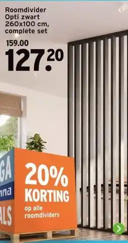 GAMMA Roomdivider Opti zwart aanbieding