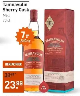 Gall & Gall Tamnavulin Sherry Cask 70CL aanbieding