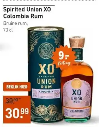 Gall & Gall Spirited Union XO Colombia Rum 70CL aanbieding