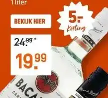 Gall & Gall Bacardí Carta Blanca 100CL aanbieding