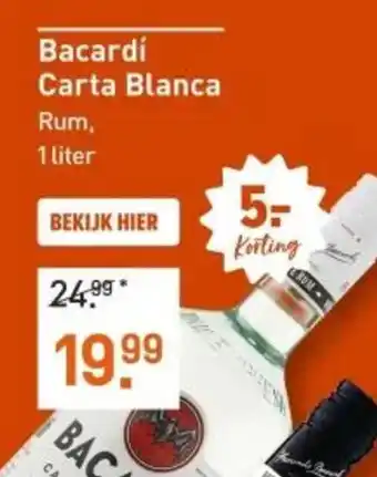 Gall & Gall Bacardí Carta Blanca 100CL aanbieding