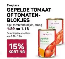 Ekoplaza GEPELDE TOMAAT OF TOMATEN- BLOKJES aanbieding