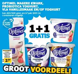 Boon`s Markt OPTIMEL MAGERE KWARK, PROBIOTICA YOGHURT, VLA VANILLESMAAK EN/OF YOGHURT aanbieding