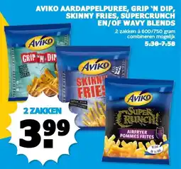 Boon`s Markt AVIKO AARDAPPELPUREE, GRIP 'N DIP, SKINNY FRIES, SUPERCRUNCH EN/OF WAVY BLENDS aanbieding