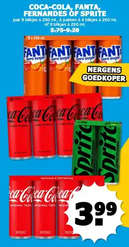 Boon`s Markt COCA-COLA, FANTA, FERNANDES OF SPRITE aanbieding