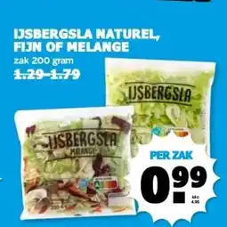 Boon`s Markt IJSBERGSLA NATUREL, FIJN OF MELANGE aanbieding