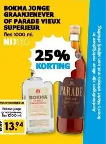 Boon`s Markt BOKMA JONGE GRAANJENEVER OF PARADE VIEUX SUPERIEUR aanbieding