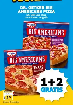 Boon`s Markt DR. OETKER BIG AMERICANS PIZZA pak 385-460 gram combineren mogelijk aanbieding