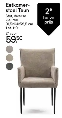 Leen Bakker Eetkamer- stoel Teun aanbieding